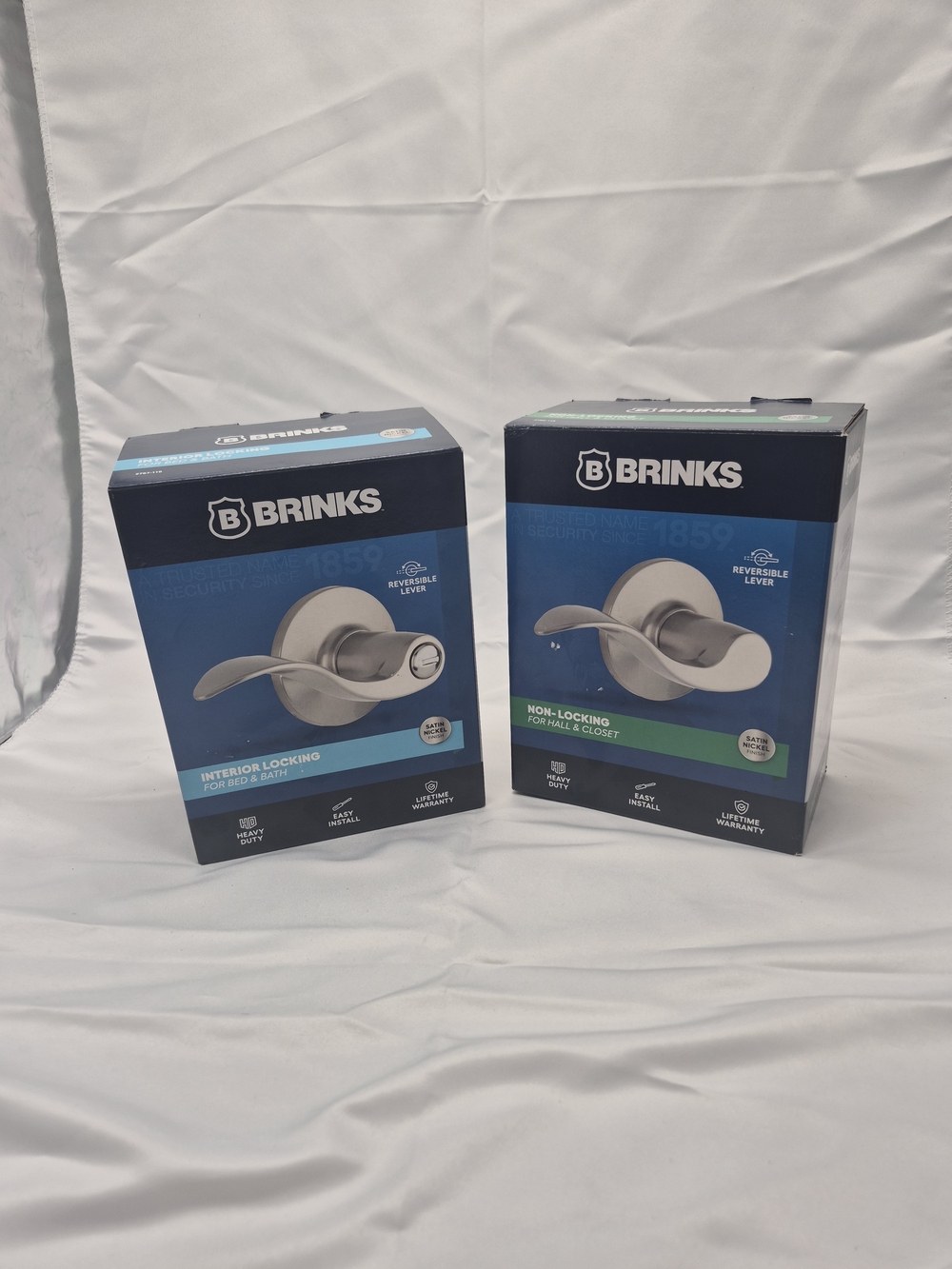 Brinks Satin Nickel Door Lever Set - Brinks